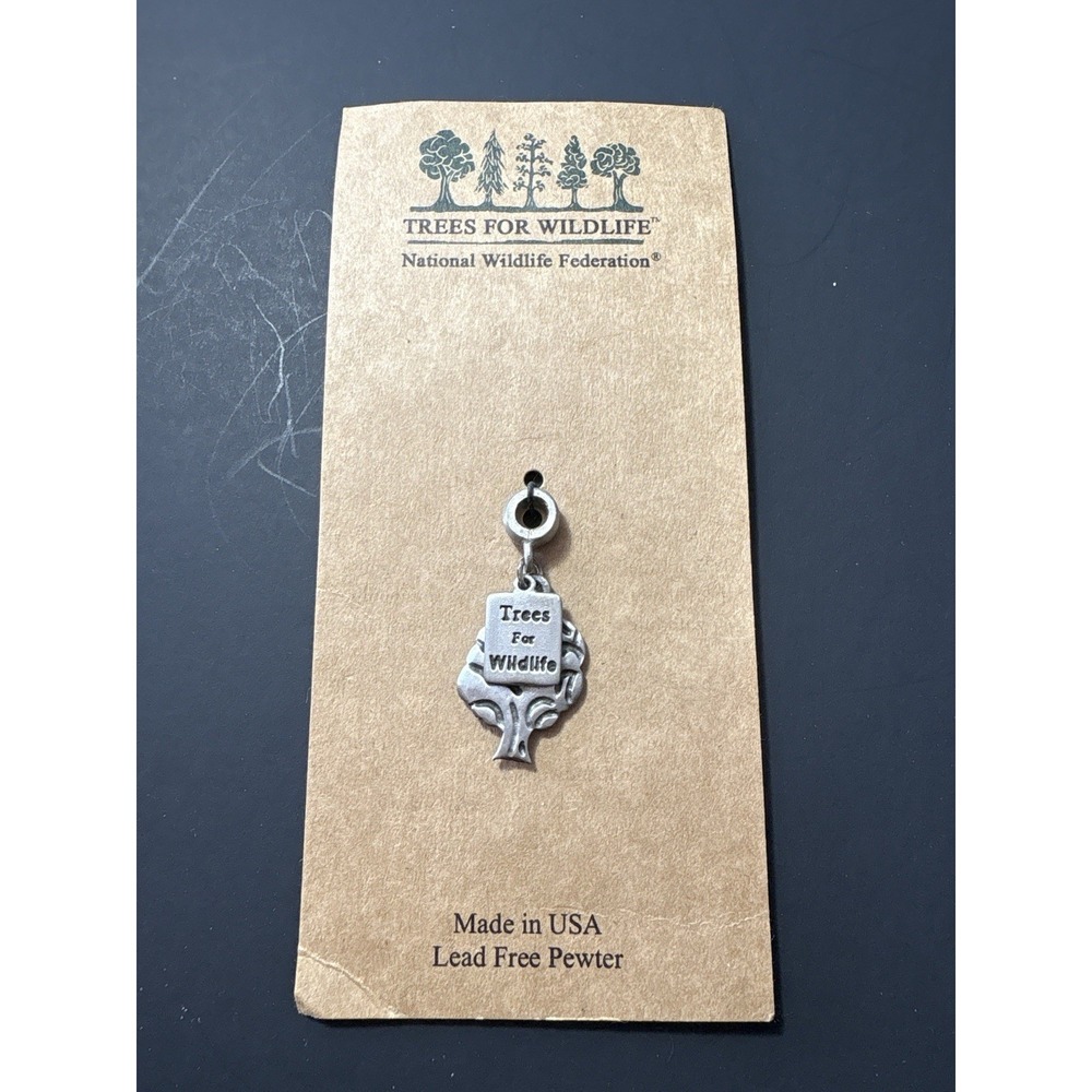 National Wildlife‎ Federation Trees For Wildlife Pewter Tree Charm Made USA Y2K